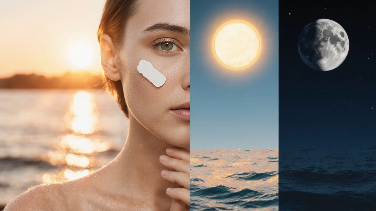 24-Stunden-Zyklus der Haut mit CBG: Morgens, mittags und abends, Hautbarriere wird gestärkt.