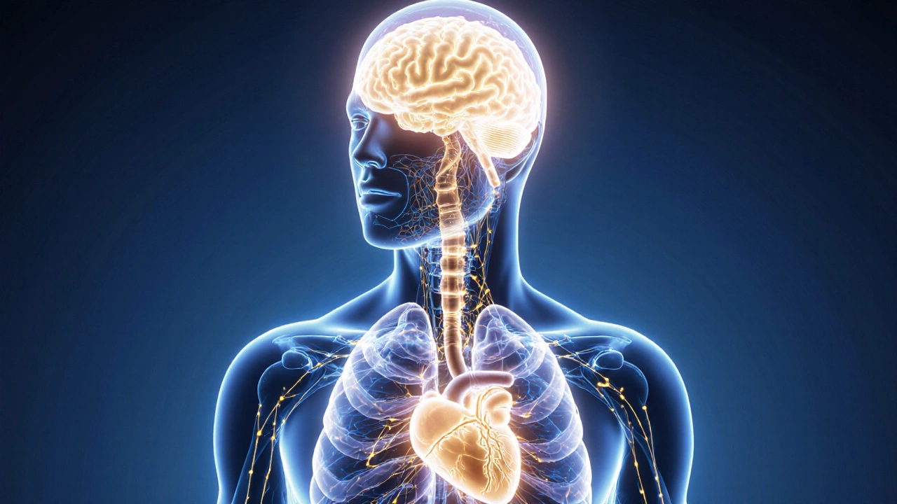 Glowing endocannabinoid system showing CBD&#039;s effect in the body.