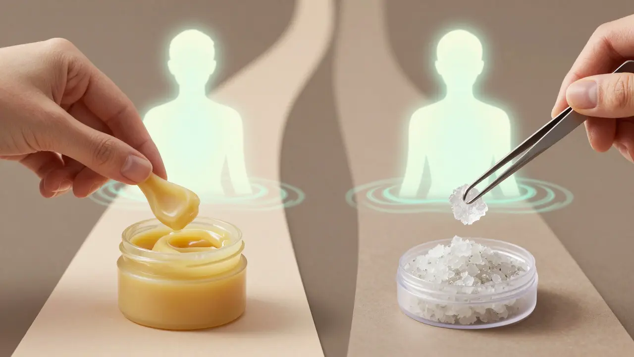 Zwei Wege: weiches Wachs und brüchiges Shatter, beide führen zu entspannter Person