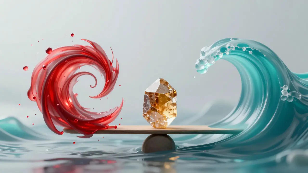 Eine konzeptionelle Darstellung des ausgleichenden Effekts von CBD gegenüber THC.