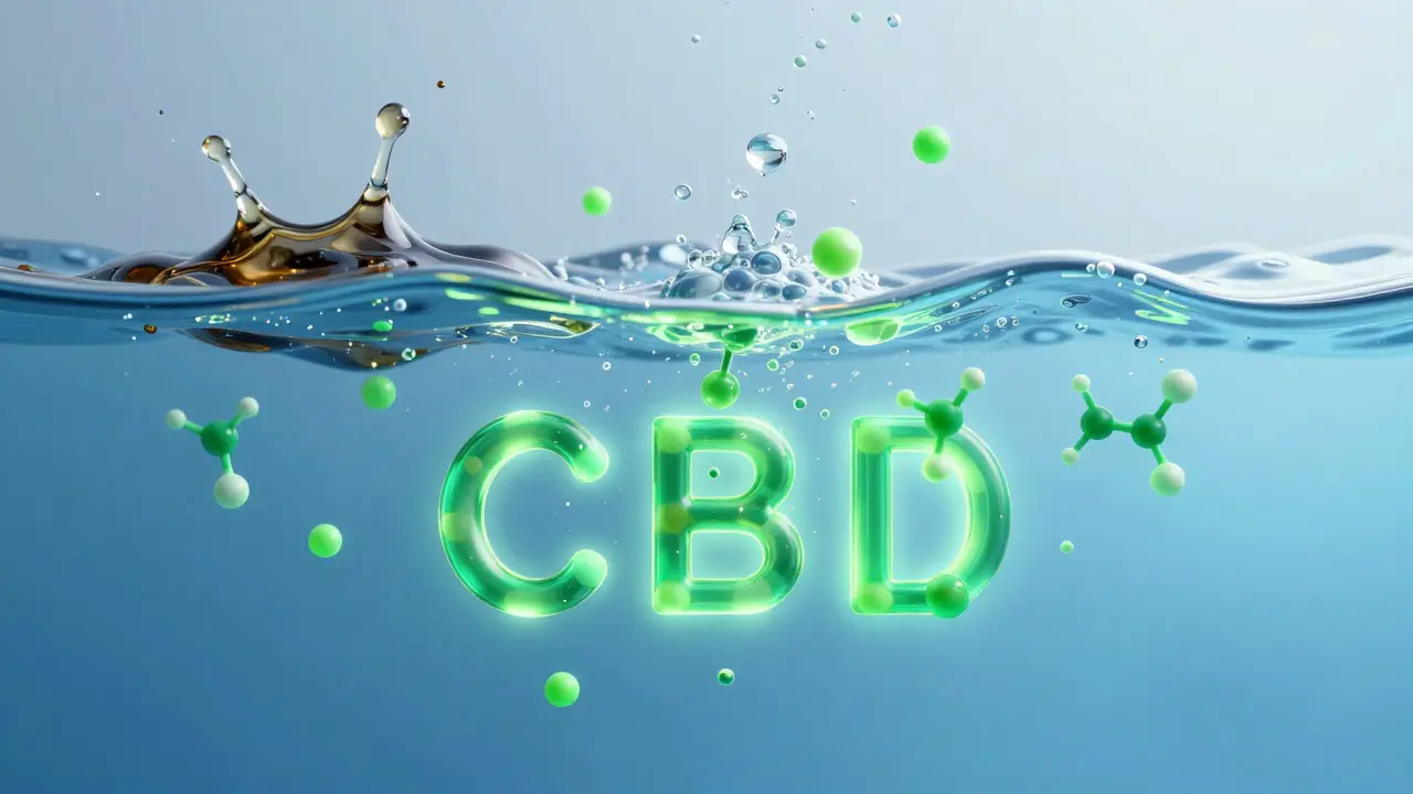 Abstrakte Darstellung der Bioverfügbarkeit von CBD