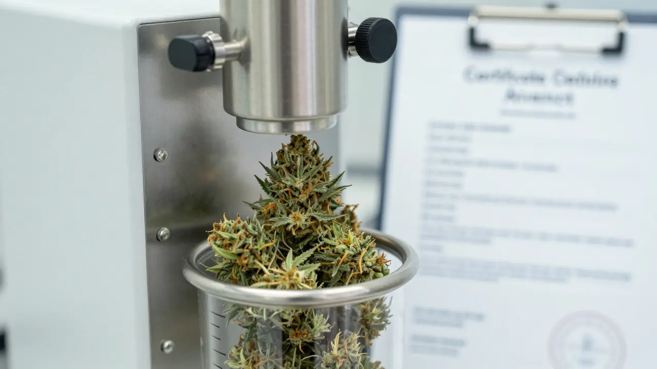 Labor mit CO2-Extraktionsmaschine und Hanf, Fokus auf Reinheit