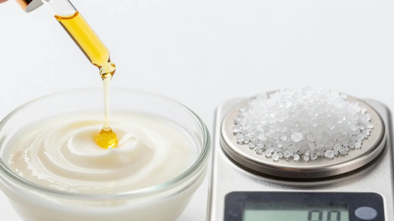 Vergleich von CBD-Öl im Joghurt und reinen Kristallen