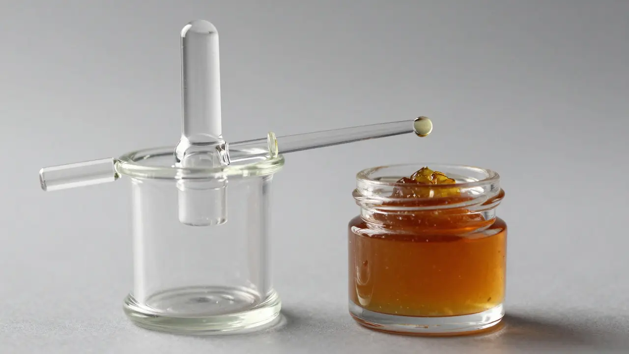 Quarz-Nail und Glasrig für die Vaporisierung von CBD-Konzentraten